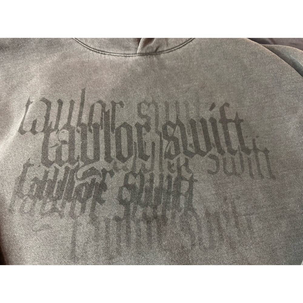 Official Taylor Swift Reputation Hoodie M/L Oversized Heavyweight Gray Black - Picture 9 of 10